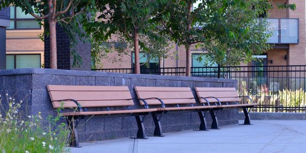 Wishbone Parker Benches (3) at Axess Townhomes in Calgary Alberta